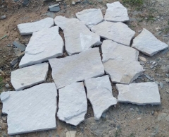White Sandstone Loose Stone Wall Cladding White Color