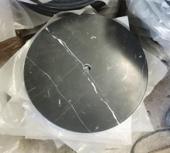 Nero Marquina Marble Black Marble Coffee Table Round