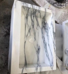 Lilac White Marble Square Basins Marble Sinks